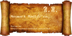 Neumark Madléna névjegykártya